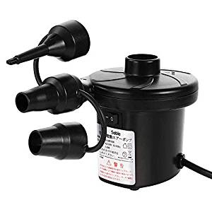 Sable 電動エアーポンプ 空気入れ 空気抜き 両対応 3種類のノズル付き AC電源 小型 エアベッド 浮き輪 エアプール SA-HF038