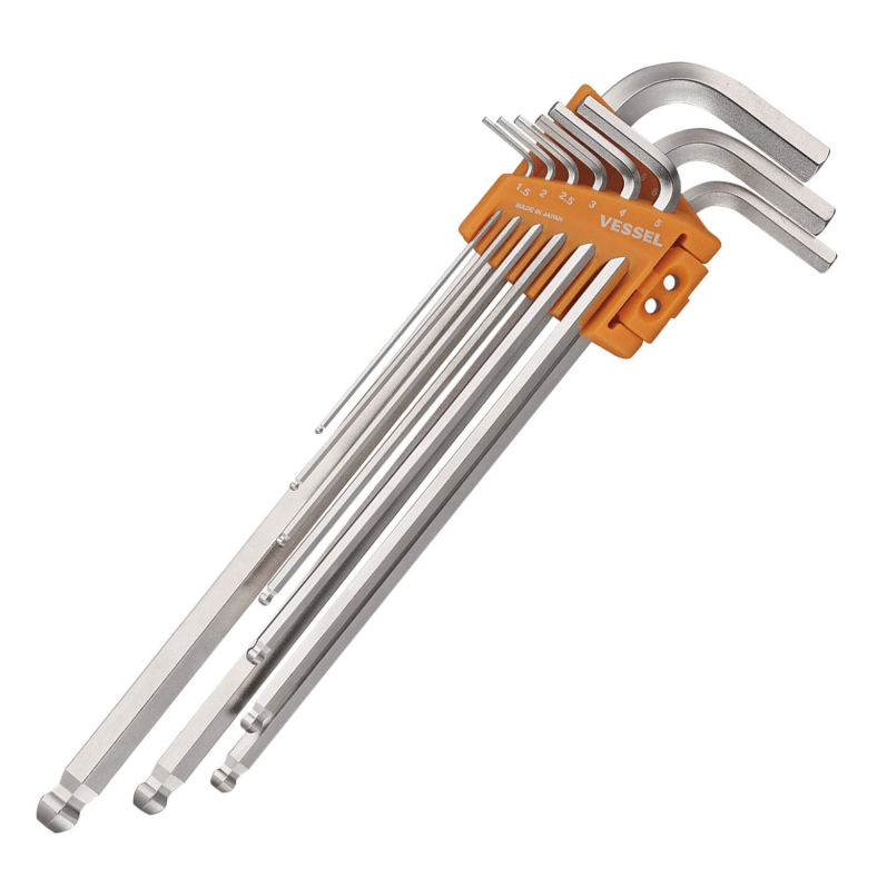 ベッセル ボールポイントL型レンチ 9本組 ロングタイプ 8309BP-L