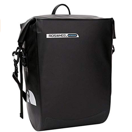 ROSWHEEL 自転車リアバッグ 全防水 20L リアサイドバッグ