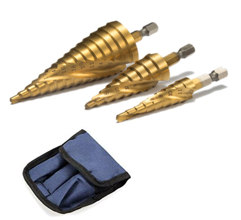 ステップドリル 3本セット 収納ポーチ付