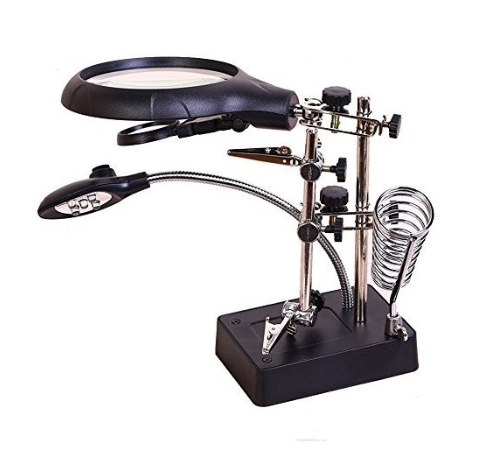 LEDライト付き スタンドルーペ 精密作業用