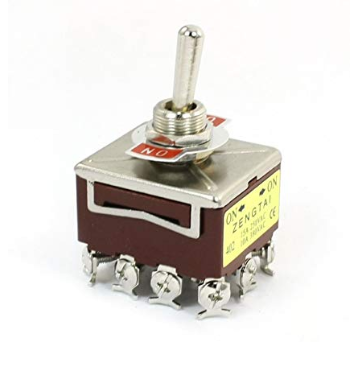 uxcell KN402 4PDT トグルスイッチ