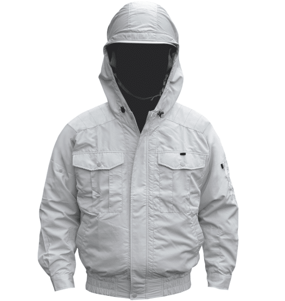 NSP社 空調服 チタンコーティングフード付・肩袖補強あり
