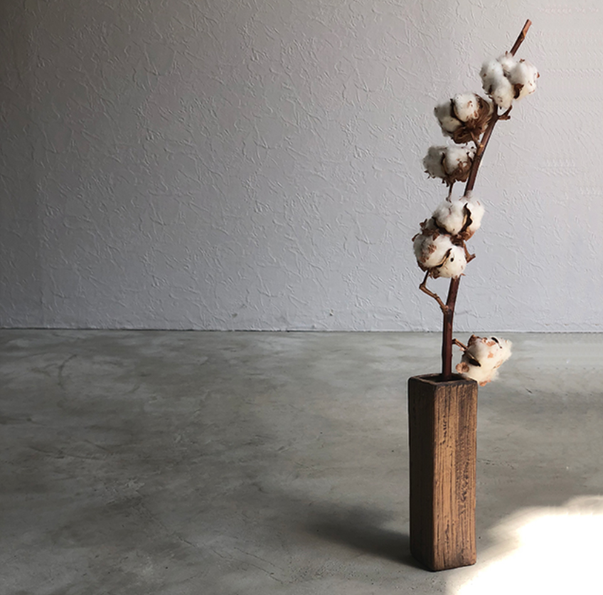 art of black　ウッドデザインフラワーベース