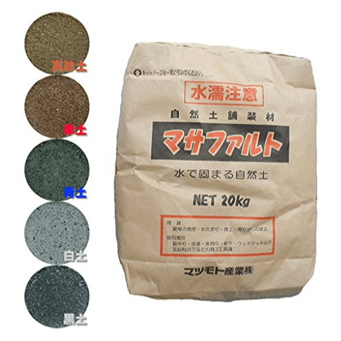マツモト産業 自然土舗装材 マサファルト 20kg 5袋セット