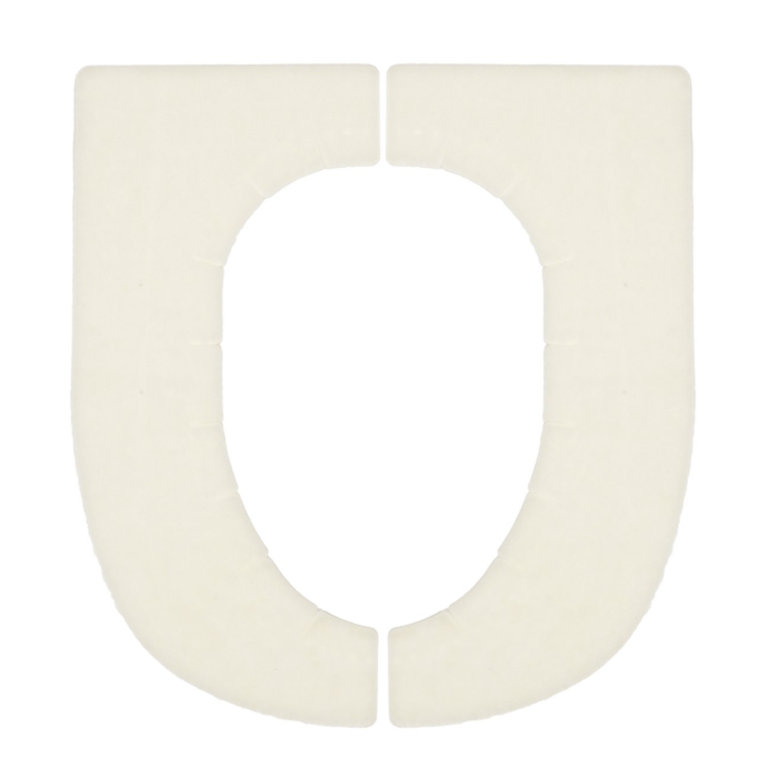 サンコー トイレ 便座 カバー アイボリー 大型用 おくだけ吸着 ふかテック KF-95