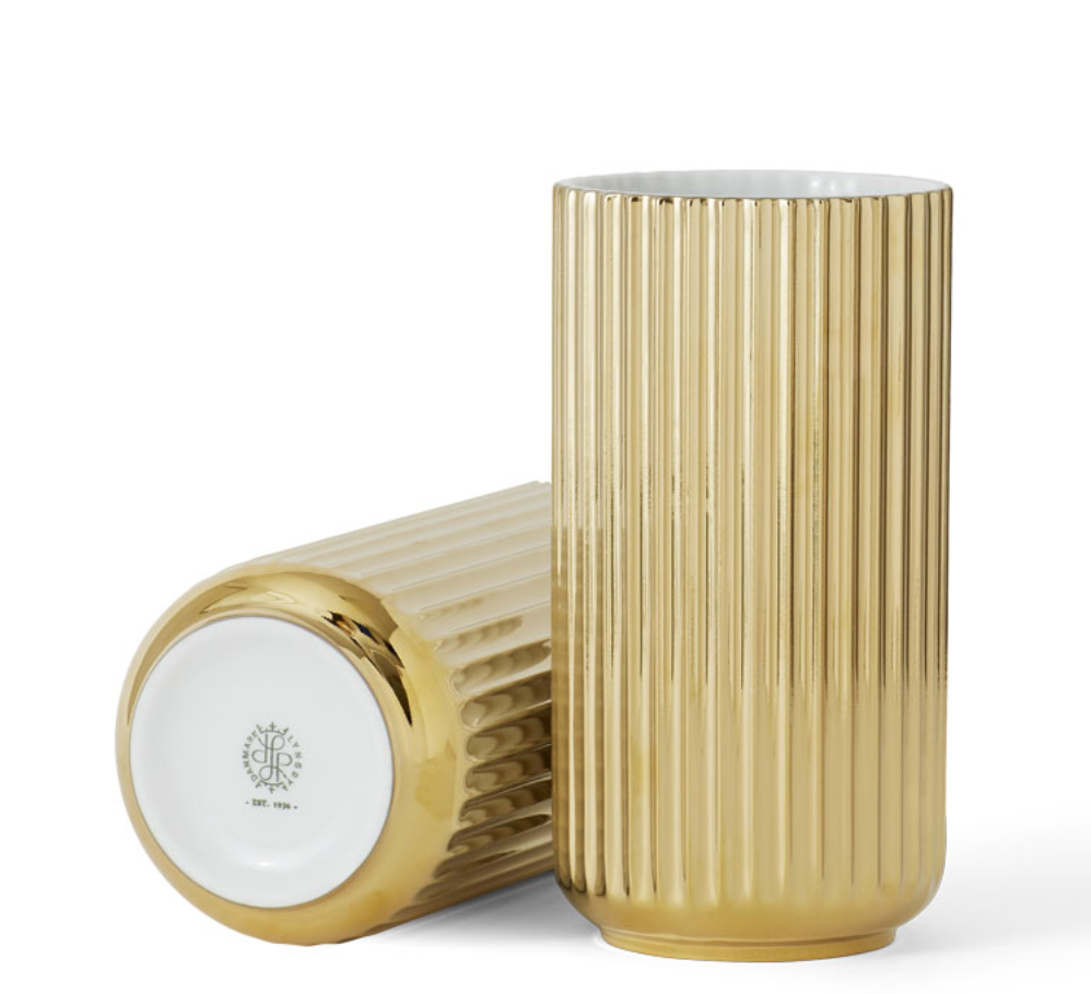 Lyngby Porcelen　ゴールド花瓶