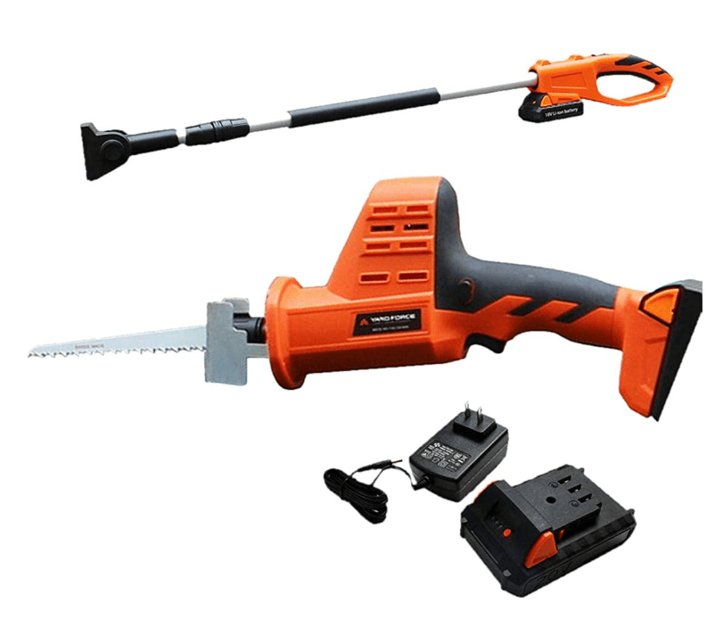 YARD FORCE コードレス１８Ｖ高枝電動のこぎり 延長ポール付き 高枝/手のこ２WAY