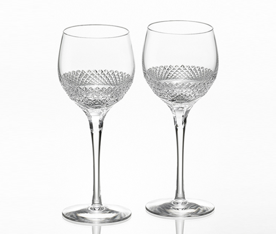 カガミクリスタル 江戸切子 ペアワイングラス＜帯＞
