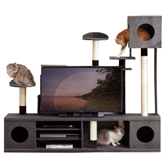 ハピネコ キャットタワー型テレビ台