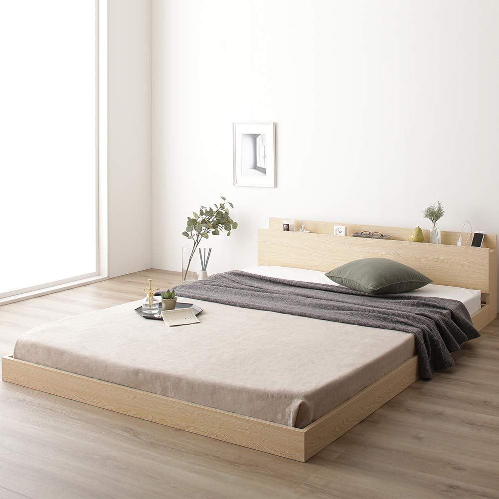 ダブルベッド 低床 ロータイプ すのこ 木製