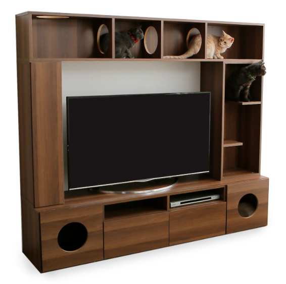 LOWYA テレビ台付きキャットタワー