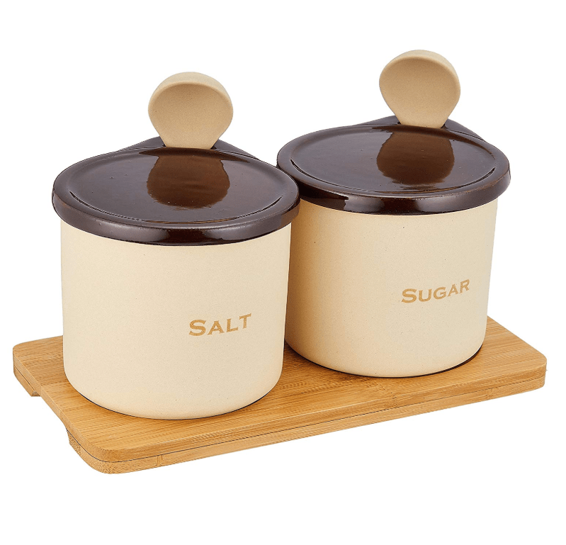 イシガキ産業 パラパラ素焼きポットシュガー＆ソルトポットセット 300ml