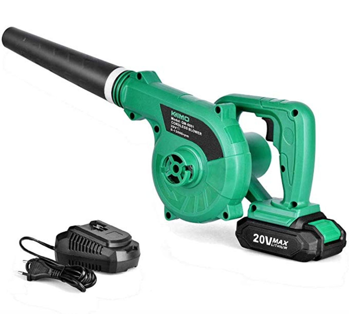 KIMO 充電式ブロワ  20V コードレス リチウムイオンバッテリ一個 充電器一個付き QM-6001