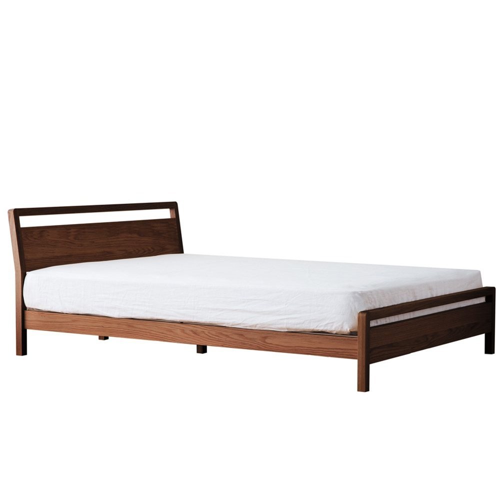 高野木工 MARK BED ダブル ウォールナット マットレス付き