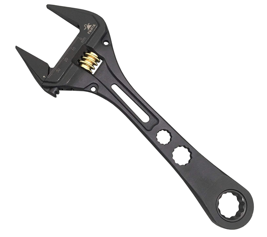 フジ矢 ギア付モンキーレンチ 多機能軽量タイプ FGL-38-BG