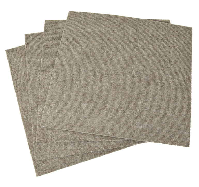 ワタナベ工業 国産タイルカーペット 吸着ぴたマット ループ 4枚組 45x45cm ベージュ