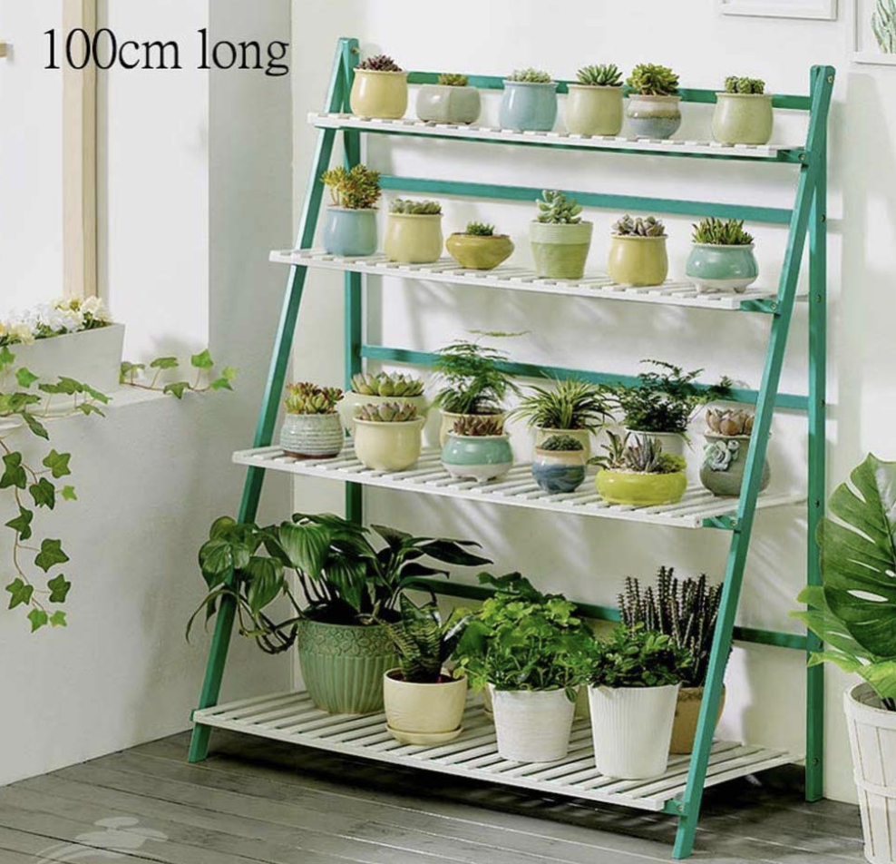 多層木製フラワーシェルフ