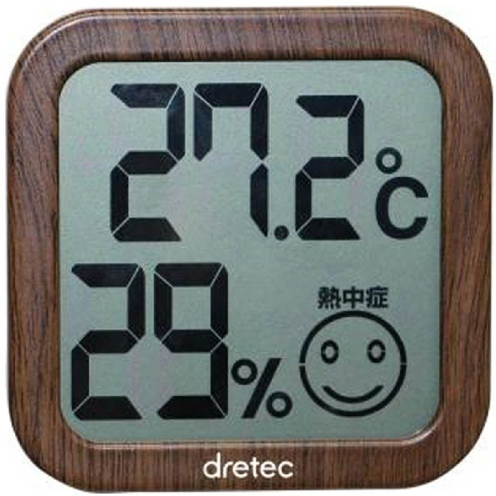ドリテック O-271 温湿度計 ダークウッド