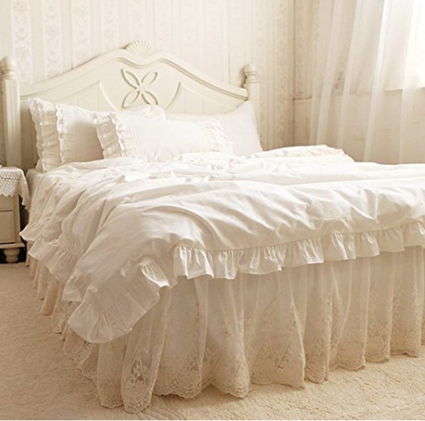 綿花世界 刺繍レース掛け布団カバー