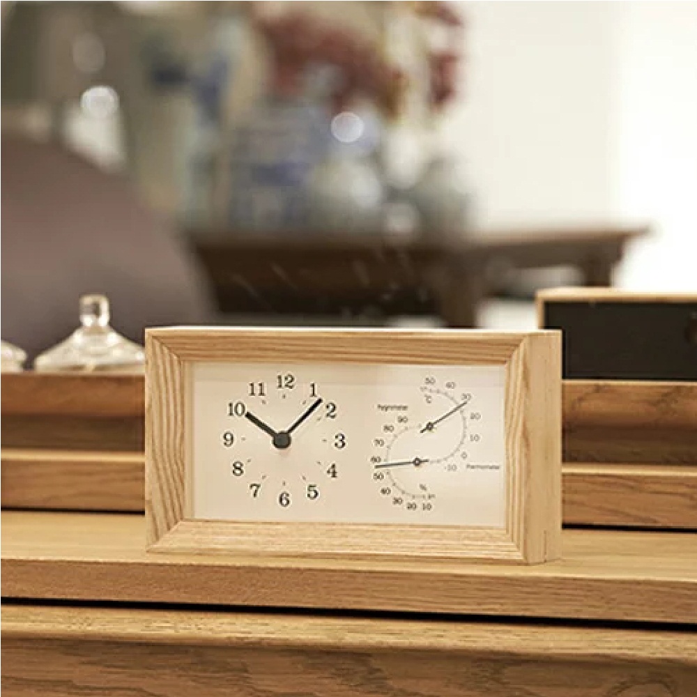 Lemnos/レムノス FRAME フレーム 温湿度計付き 置き時計