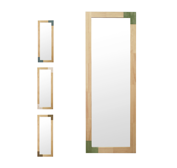 KACCO 立て掛けミラー 天然木フレーム