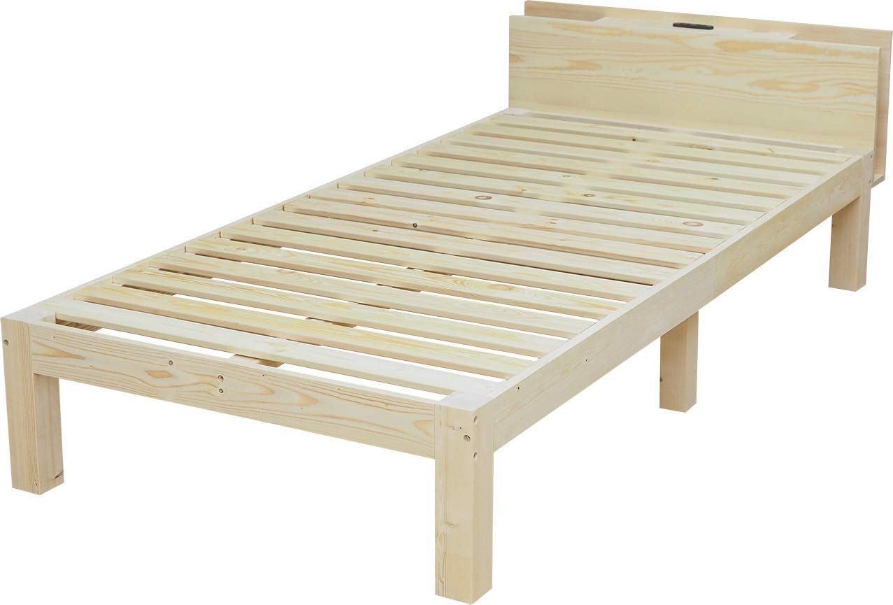 木製ベッドフレーム シングル ベッドアンドマットレス