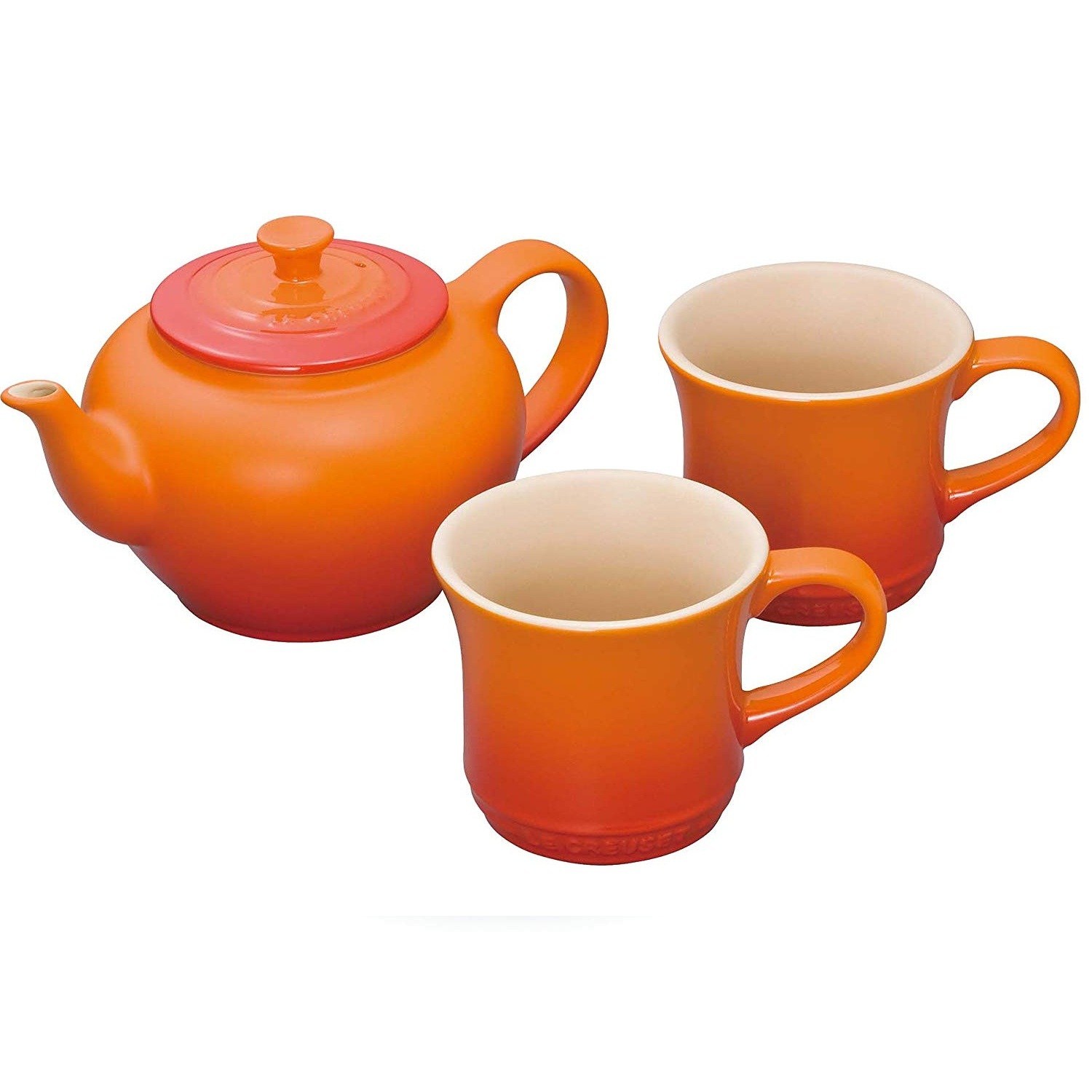 ルクルーゼ ティーポット & マグカップ SS 2個 セット オレンジ