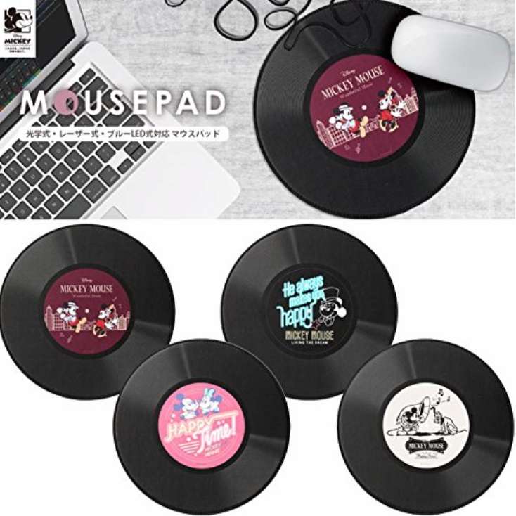 Disney マウスパッド ミッキーマウス レコード盤型
