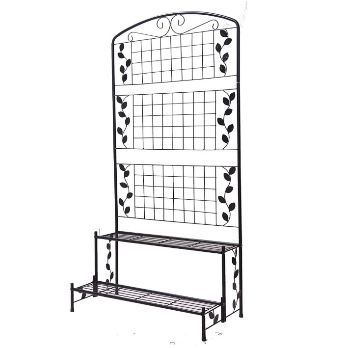 FIELD PARTNER アイアンプランタースタンド ラティス付き 2段タイプ