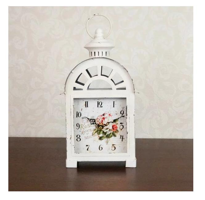 置き時計 おしゃれ クラシカルローズ バラ柄 アイアン 69147