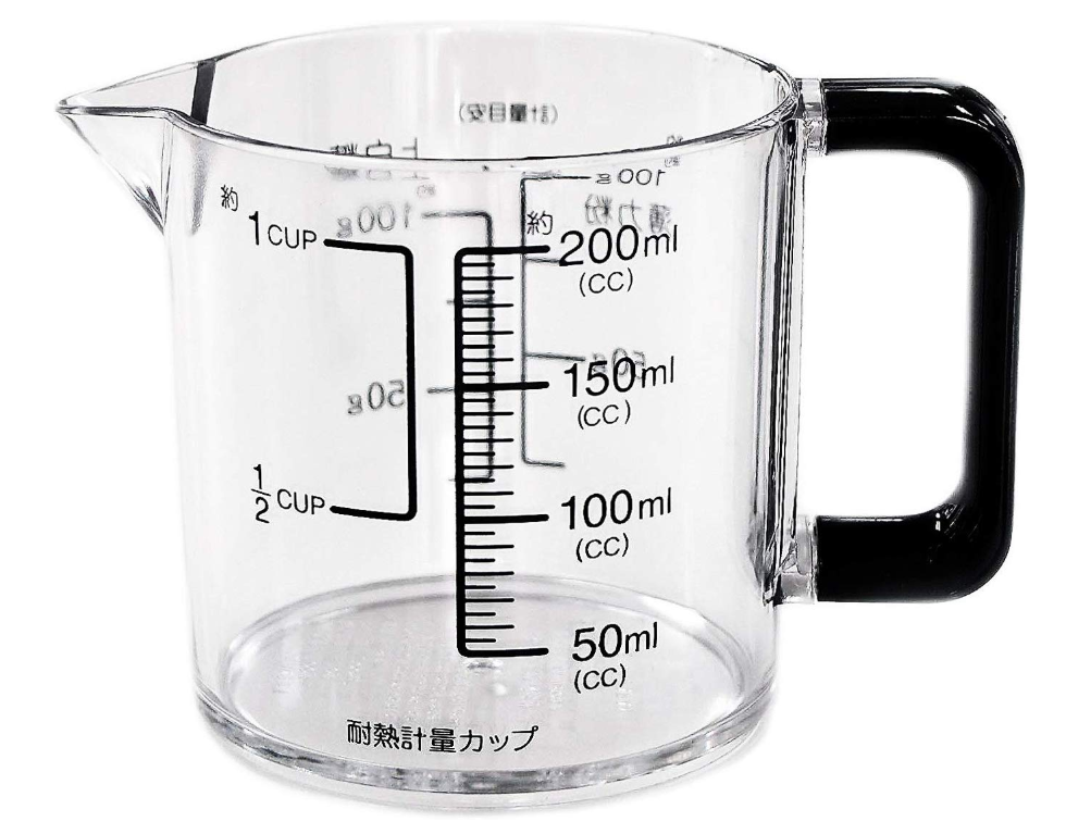 パール金属 日本製 耐熱 計量カップ 200ml 食洗機対応 BLACKS C-8621