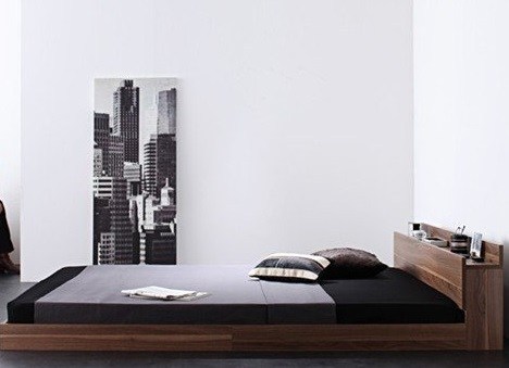 北欧風セミダブルベッド マットレス付き