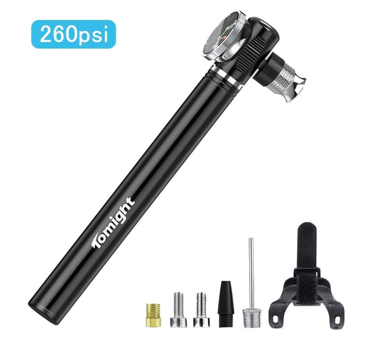 空気入れ 自転車 Tomight 260psi  携帯ポンプ エアポンプ 高圧対応 ミニ型