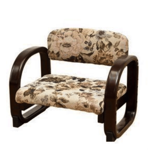 和風座椅子 背もたれ アームレスト付