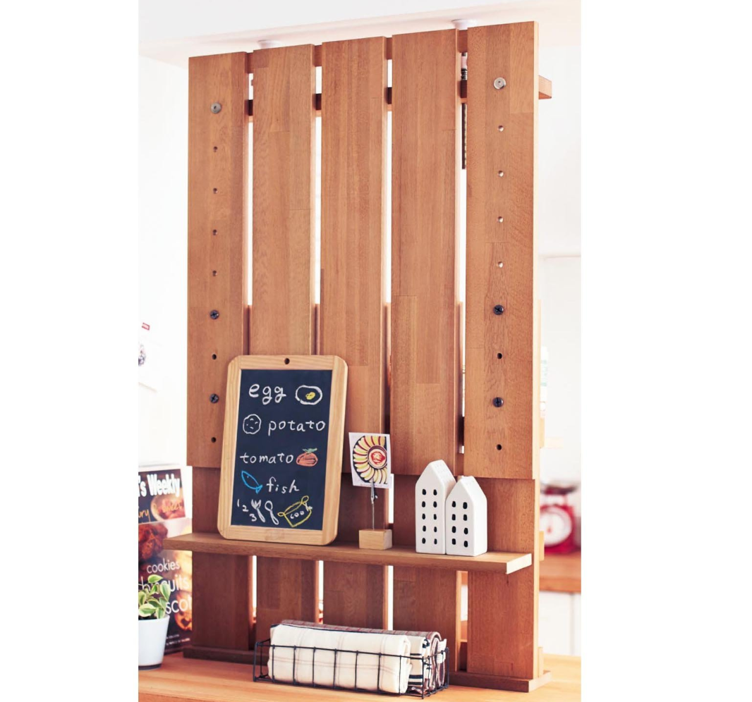 ベルメゾン つっぱり棒・つっぱり棚 羽目板風 カウンター上 目隠しラック