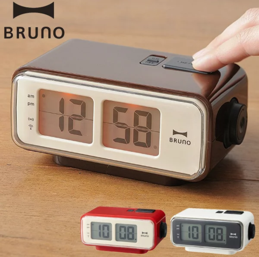 ブルーノ LCDレトロアラームクロック