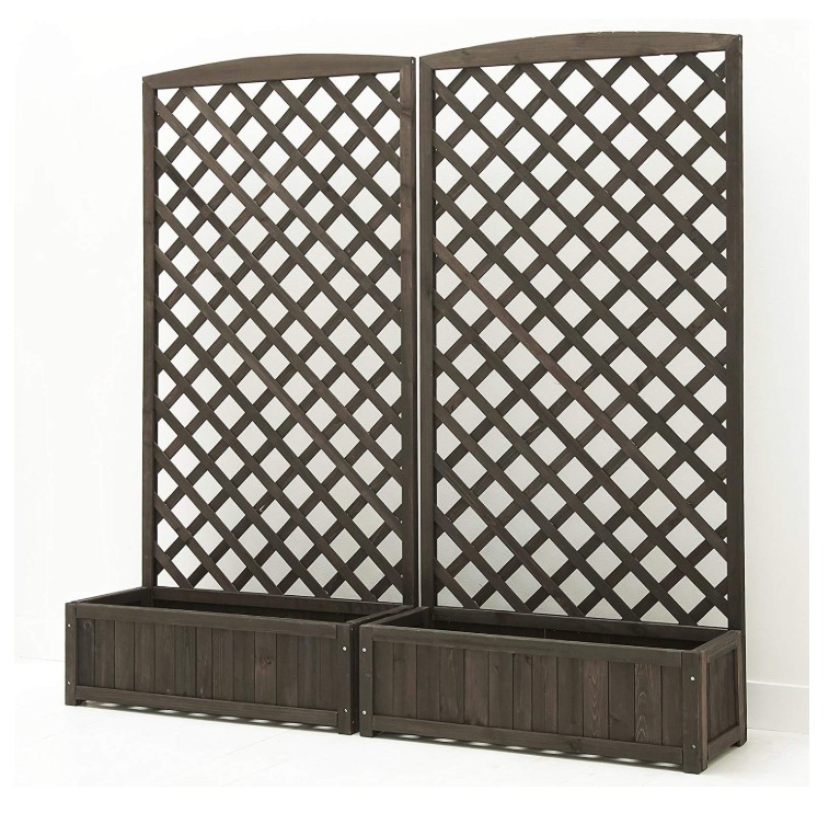 ガーデンガーデン ラティス付きプランターボックス 2台セット LP-72150DBR