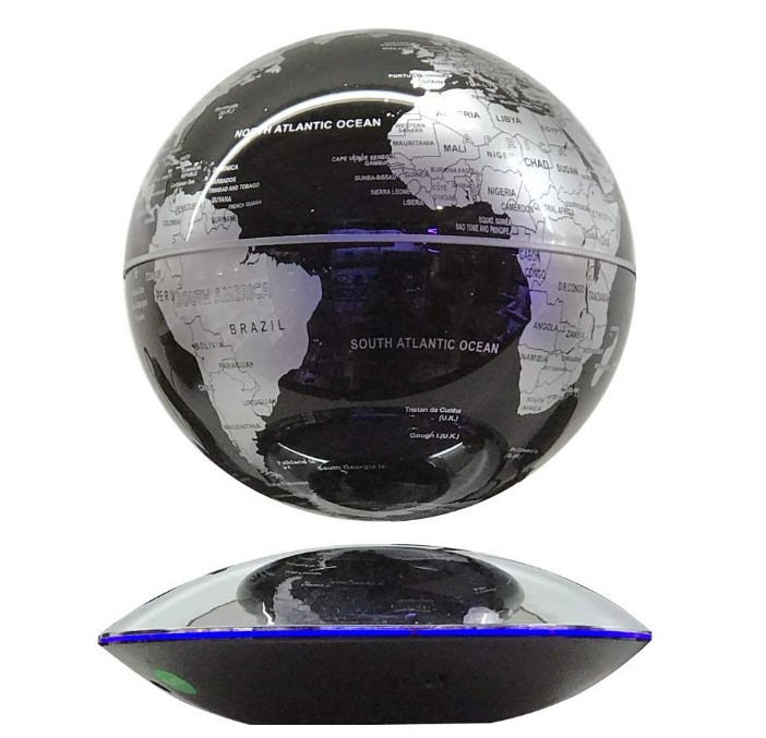 Floating Globe　シルバー＆ブラック・英語表示