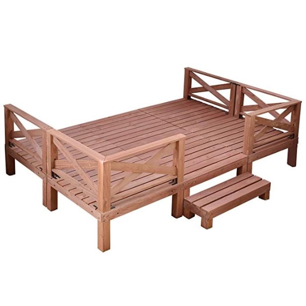 山善 ガーデンマスター 天然木ウッドデッキ11点セット YWD-540