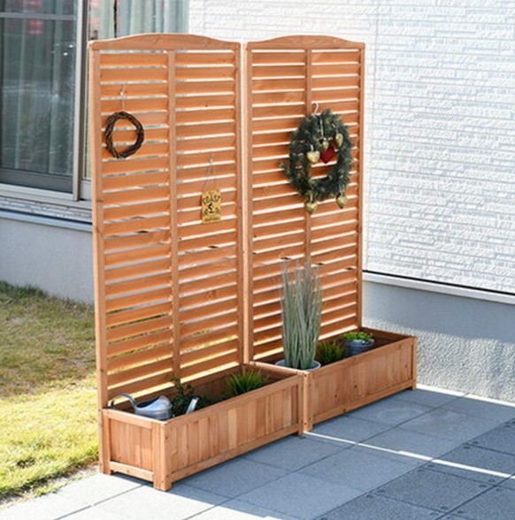 山善 ガーデンマスター プランター付きラティス KLLS-2