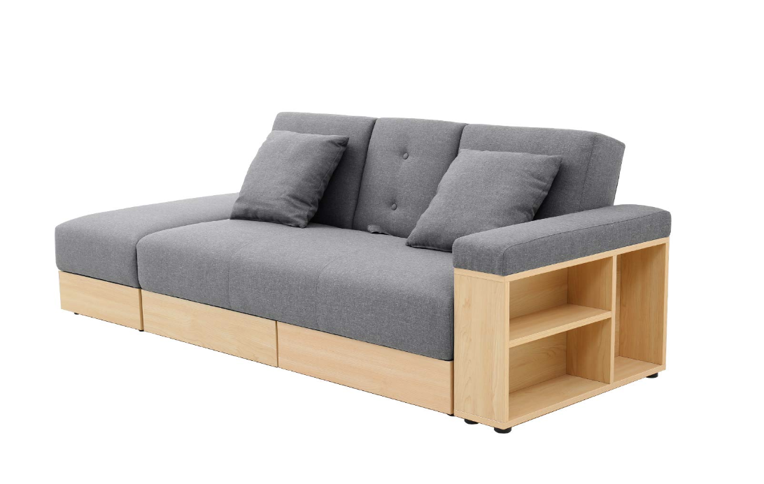 モダンデコ 収納付きカウチソファ