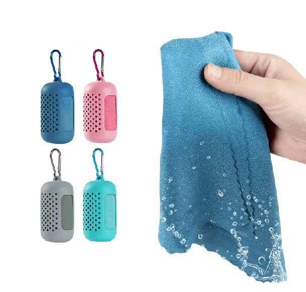 2枚セット クールタオル ひんやりタオル シリコンケース付き