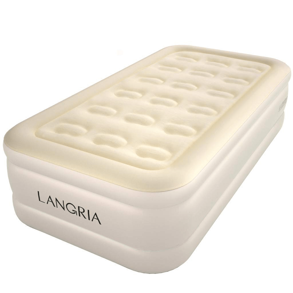 LANGRIA エアーベッド 内臓電動エアポンプ 極厚 シングル