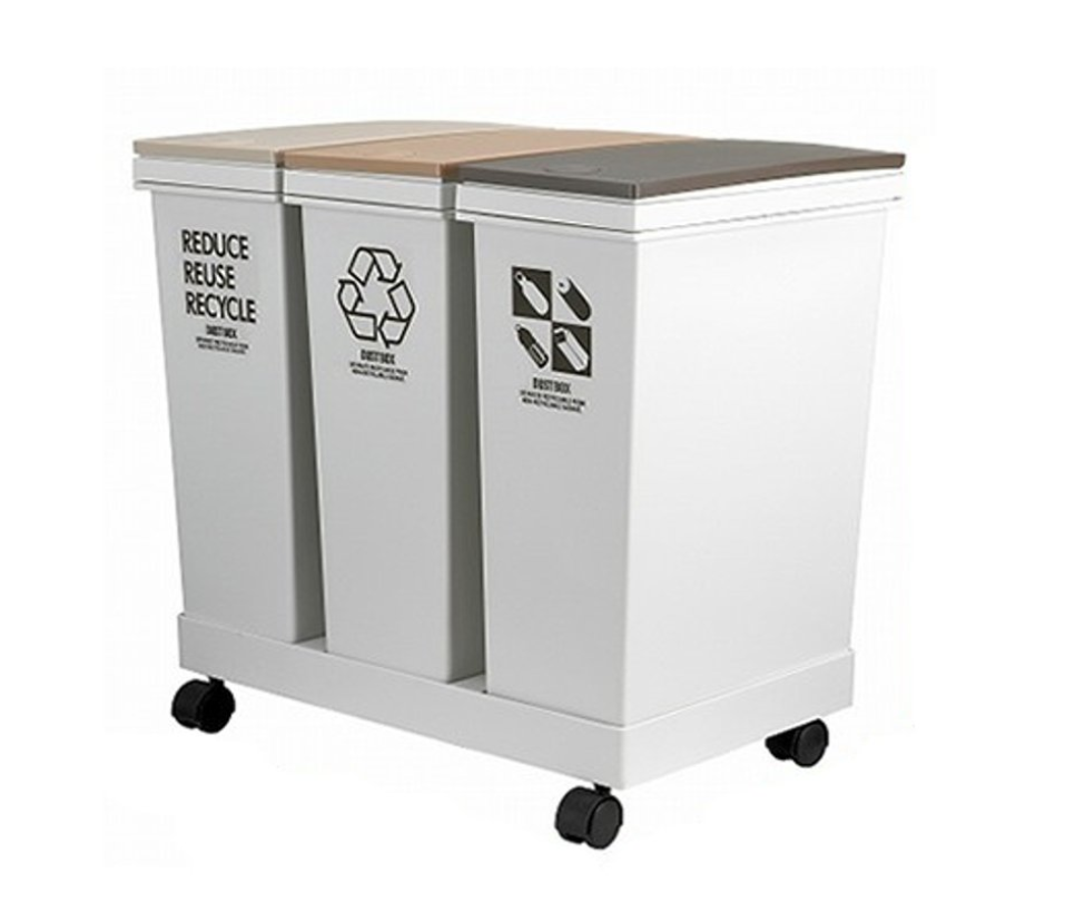 アスベル 資源ゴミ横型3分別ワゴン 各20L