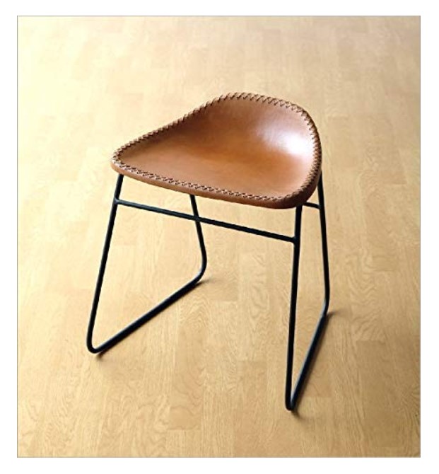 ギギリビング アイアンと本革のスツールＡ kan1360