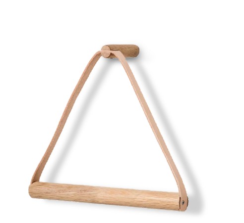 by Wirth　タオルハンガー　オーク材天然木&レザー　