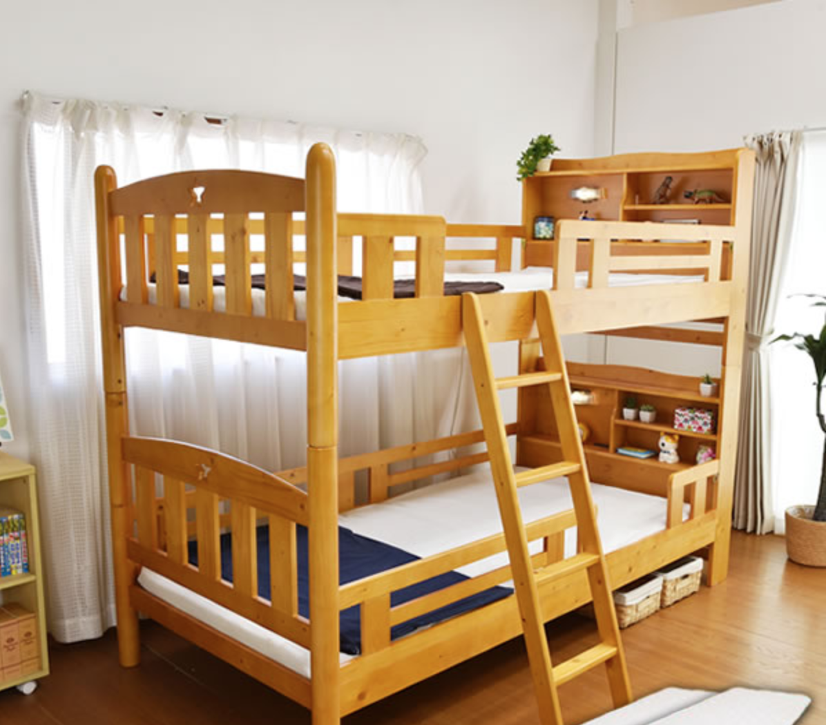 二段ベッド ファイン-ART 宮棚・コンセント付き