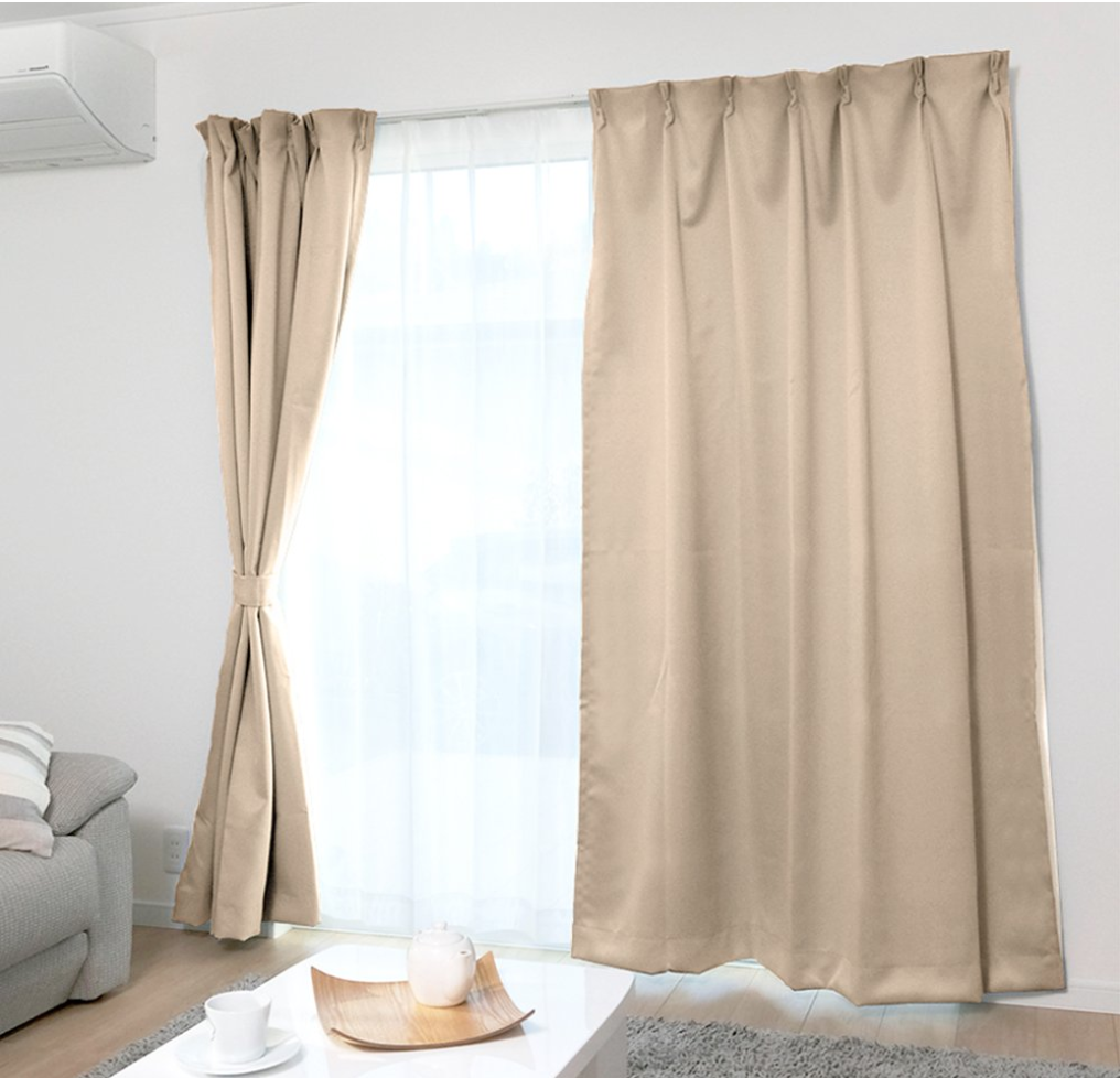 アイリスプラザ 1級遮光 ドレープカーテン 2枚組