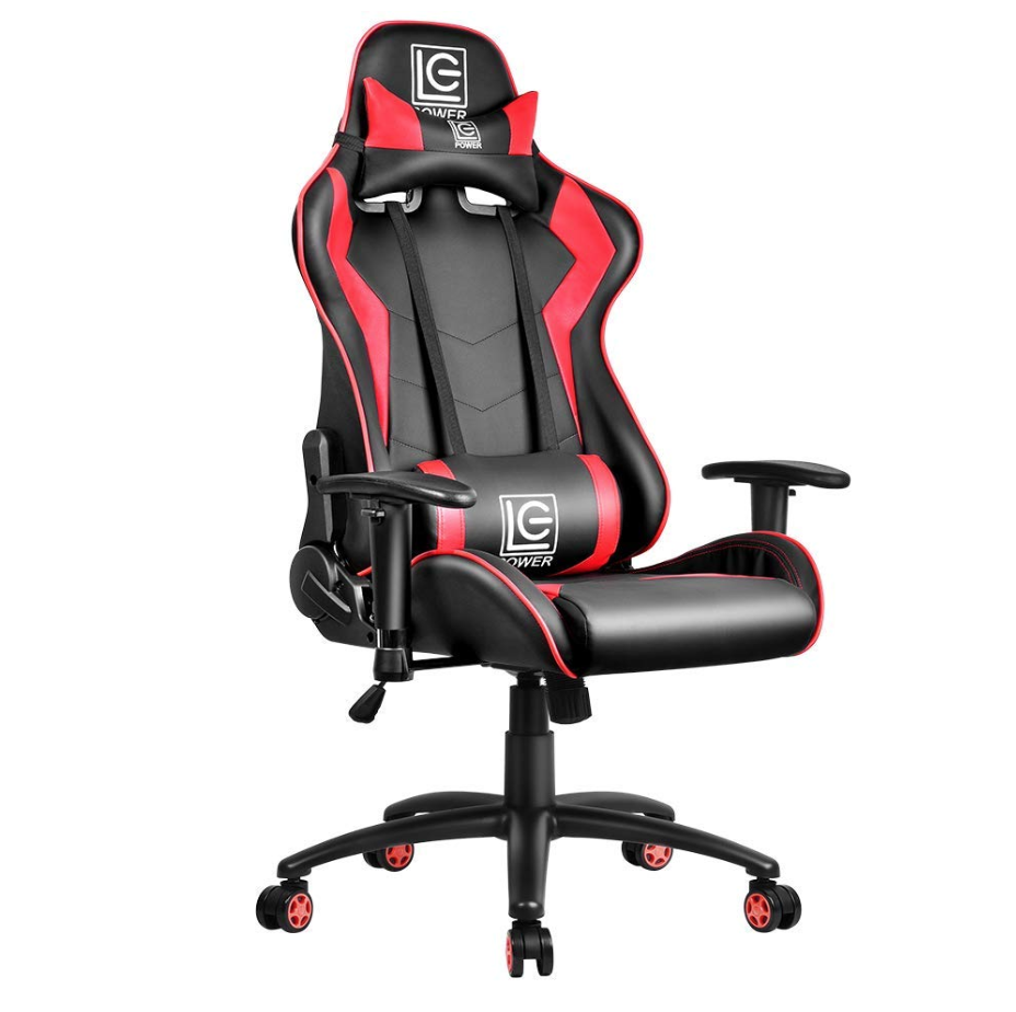 LC-POWER オフィスチェア ゲーム用チェア 165°リクライニング 150kg耐荷重